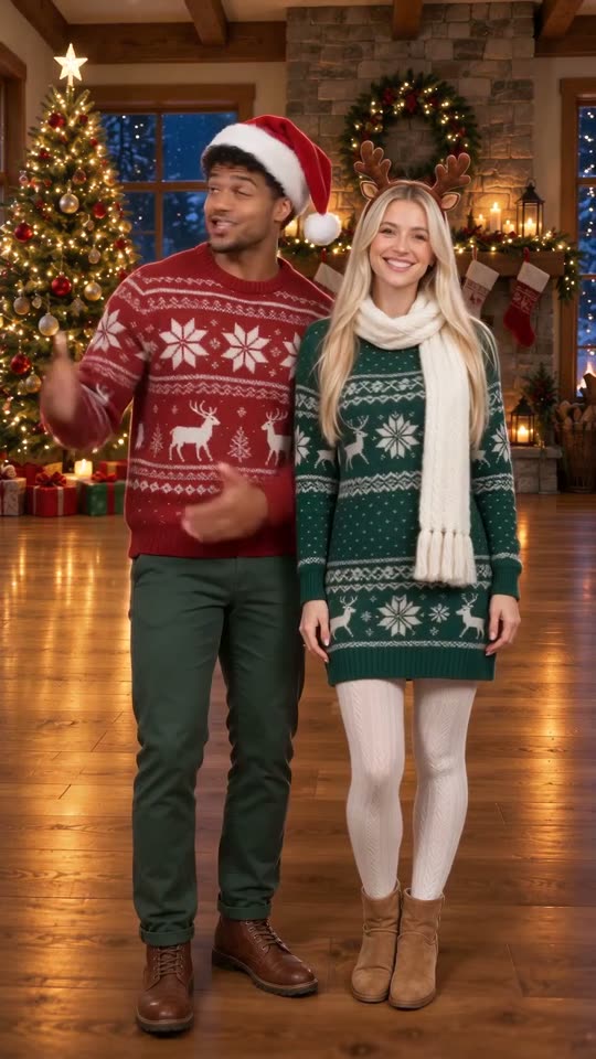 Christmas Rap AI rap video example: two AI-made characters rapping an original verse on stage