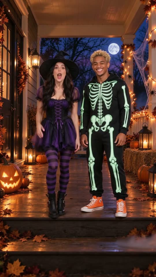 Halloween Rap AI rap video example: two AI-made characters rapping an original verse on stage